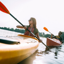 How to Have a Romantic Topsail Island Getaway | Couple Kayaking