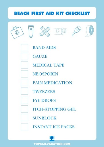 Printable First Aid Kit For a Beach Vacation