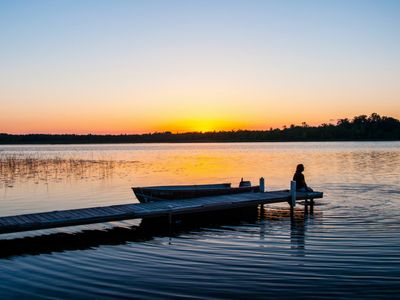 waterfront sunset